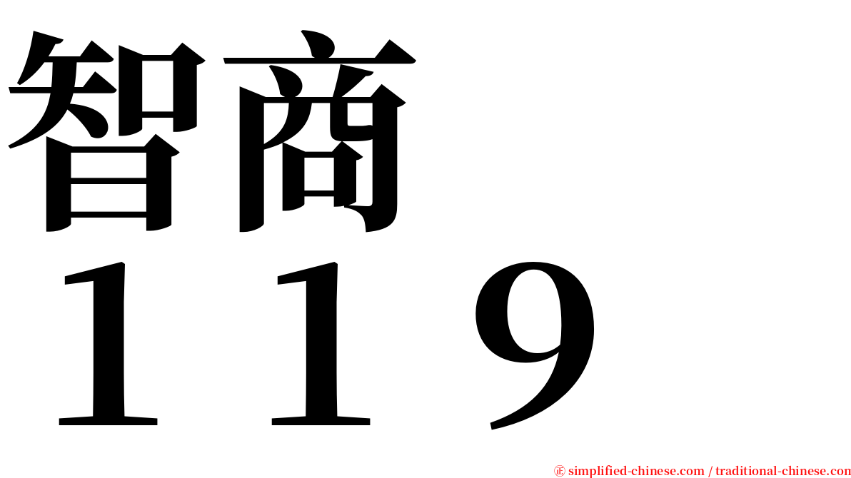 智商　　１１９ serif font